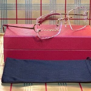 Cartier Big C Unisex Rimless Diamond Cut Glasses